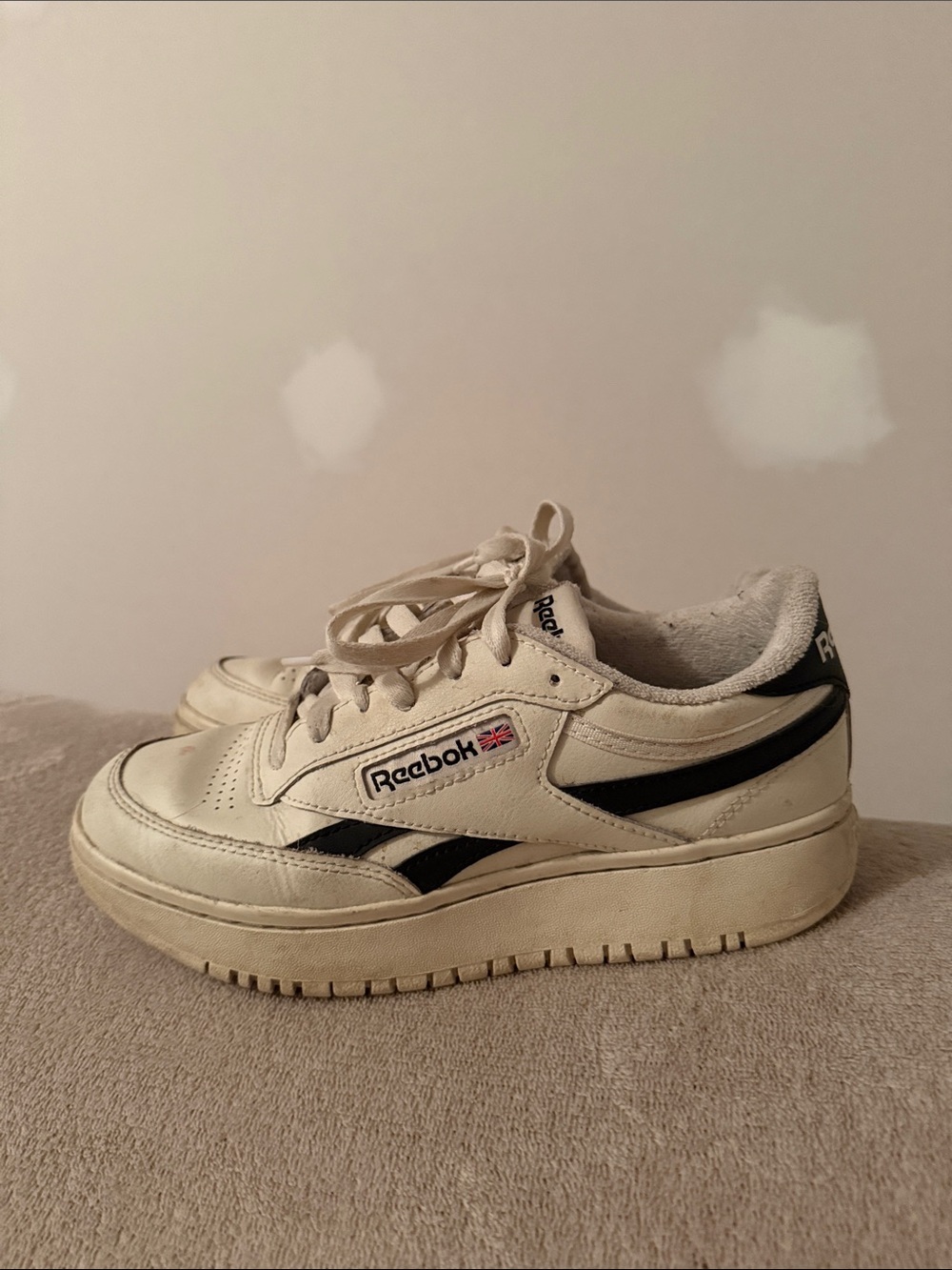Reebok Cream Espadrille-Style Sneakers with Black Accents